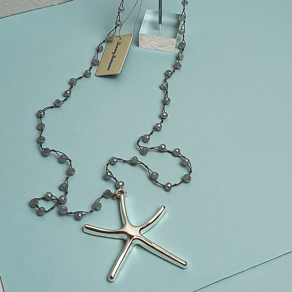 Tommy Bahama Starfish Treasure Pendant Dowarm Beads Necklace Silver Unis 88$